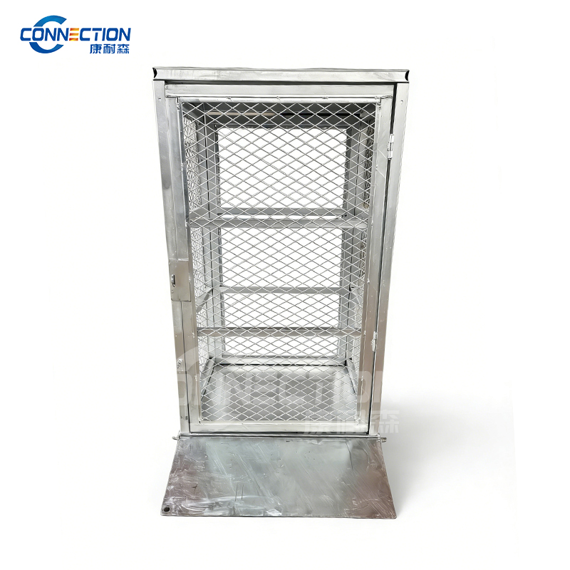 Detachable Hot-Dip Galvanized Gas Cylinder Storage Cage with Fold-Down Ramp GS-1100/1900