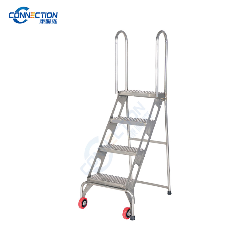 Stainless Steel 4-Step Folding Mobile Ladder FL-4S