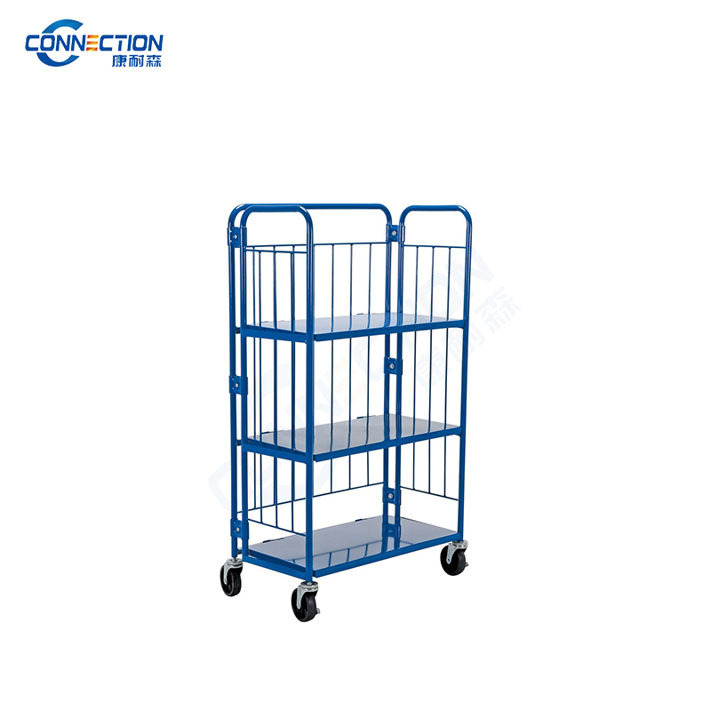 Compact 3-Shelf Roll Container Trolley LC-1834-3