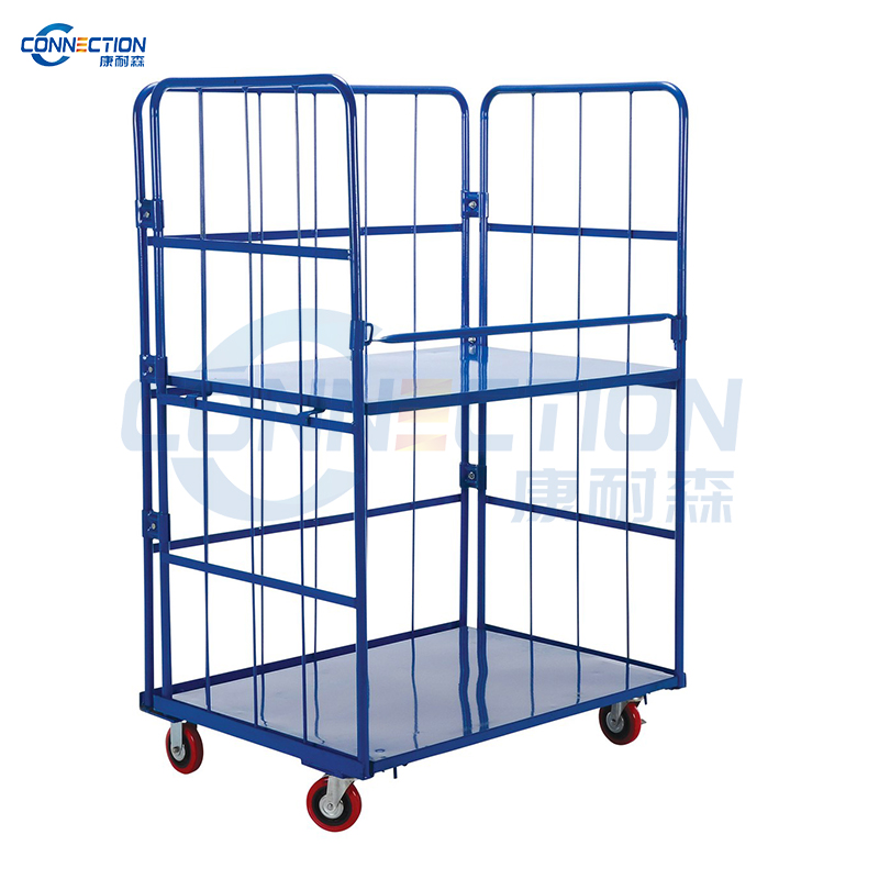 2-Shelf Folding Roll Container Trolley LC-3143-2