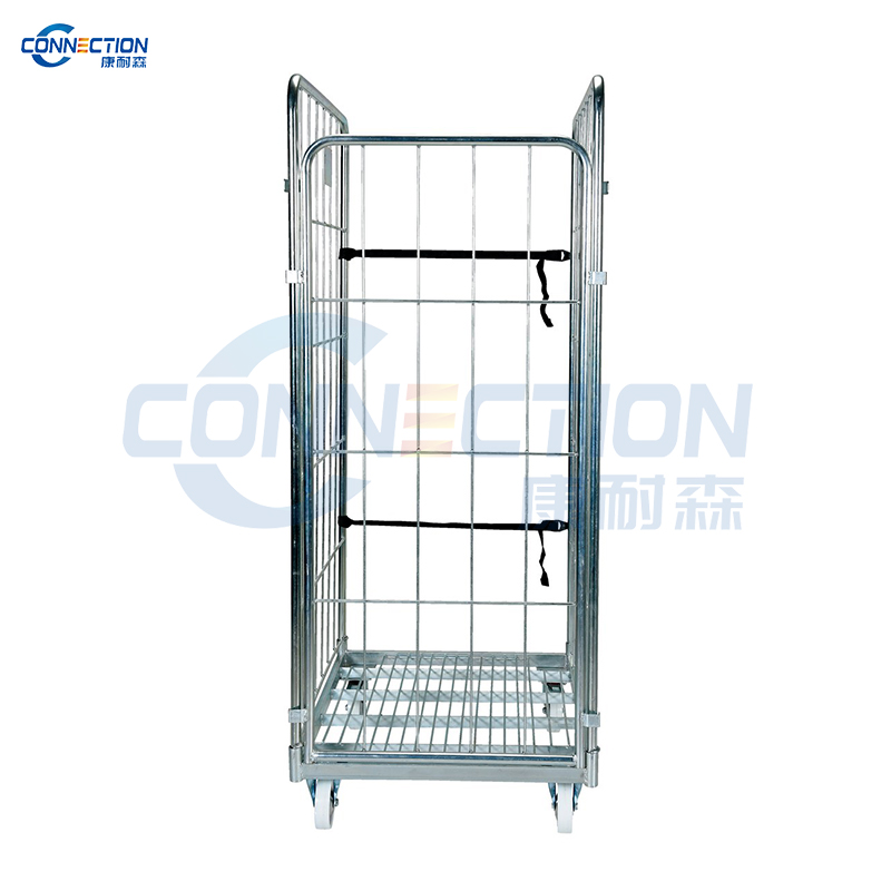 Zinc-Plated 1-Shelf Roll Container Trolley LC-80