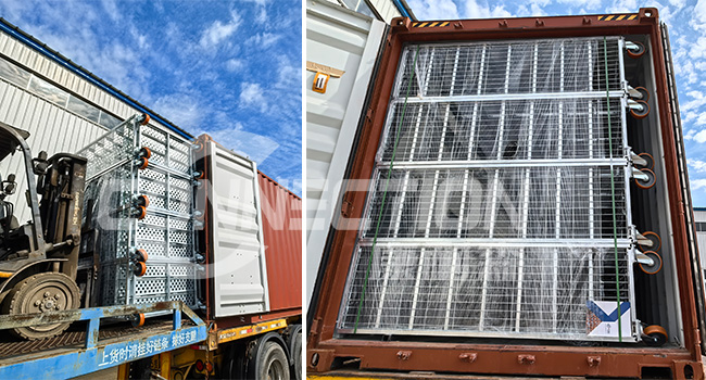 Poultry Cage Trolley Container Loading